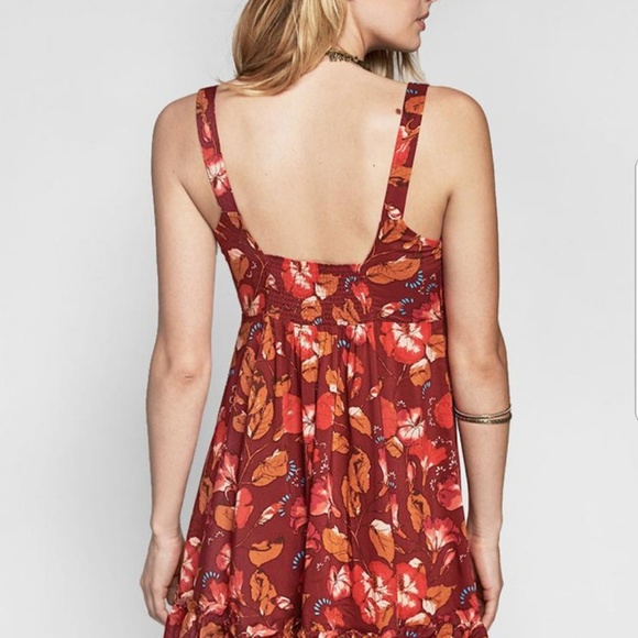 NWOT Free People Lattice Cutout Floral Mini Dress - Picture 2 of 3